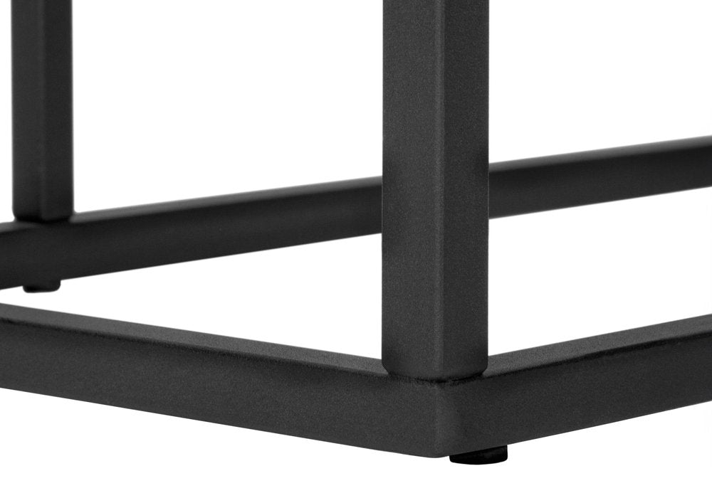 18.25" X 10.25" X 25.25" Cappuccino Particle Board Metal Accent Table