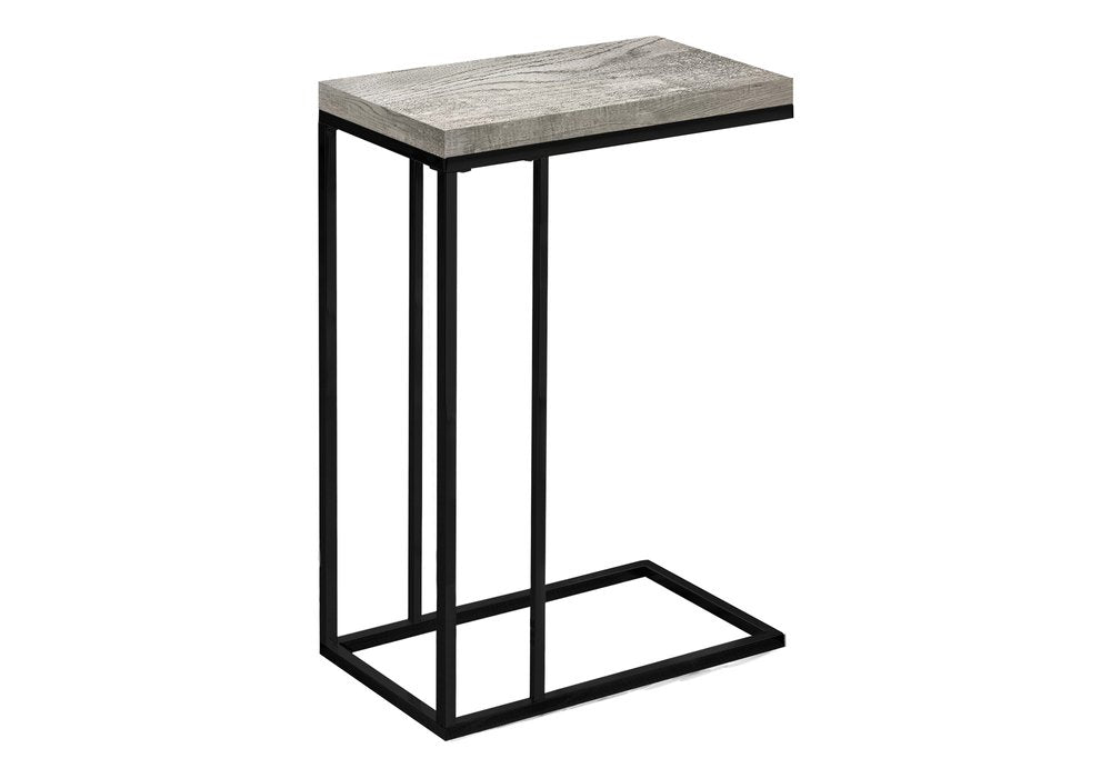 18.25" X 10.25" X 25.25" Cappuccino Particle Board Metal Accent Table