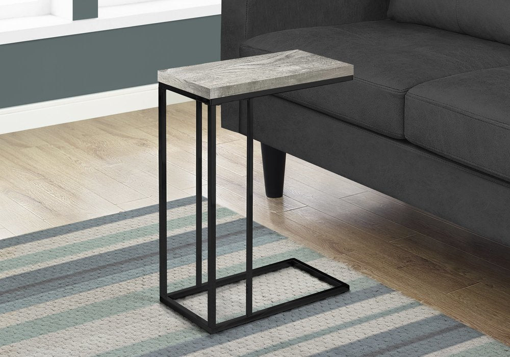 18.25" X 10.25" X 25.25" Cappuccino Particle Board Metal Accent Table