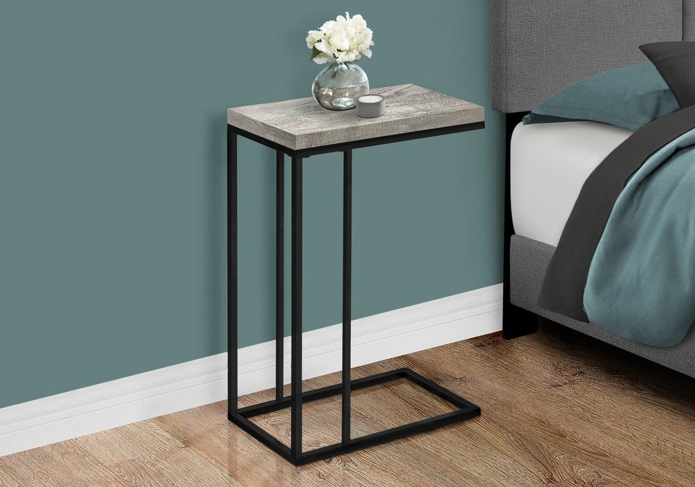 18.25" X 10.25" X 25.25" Cappuccino Particle Board Metal  Accent Table