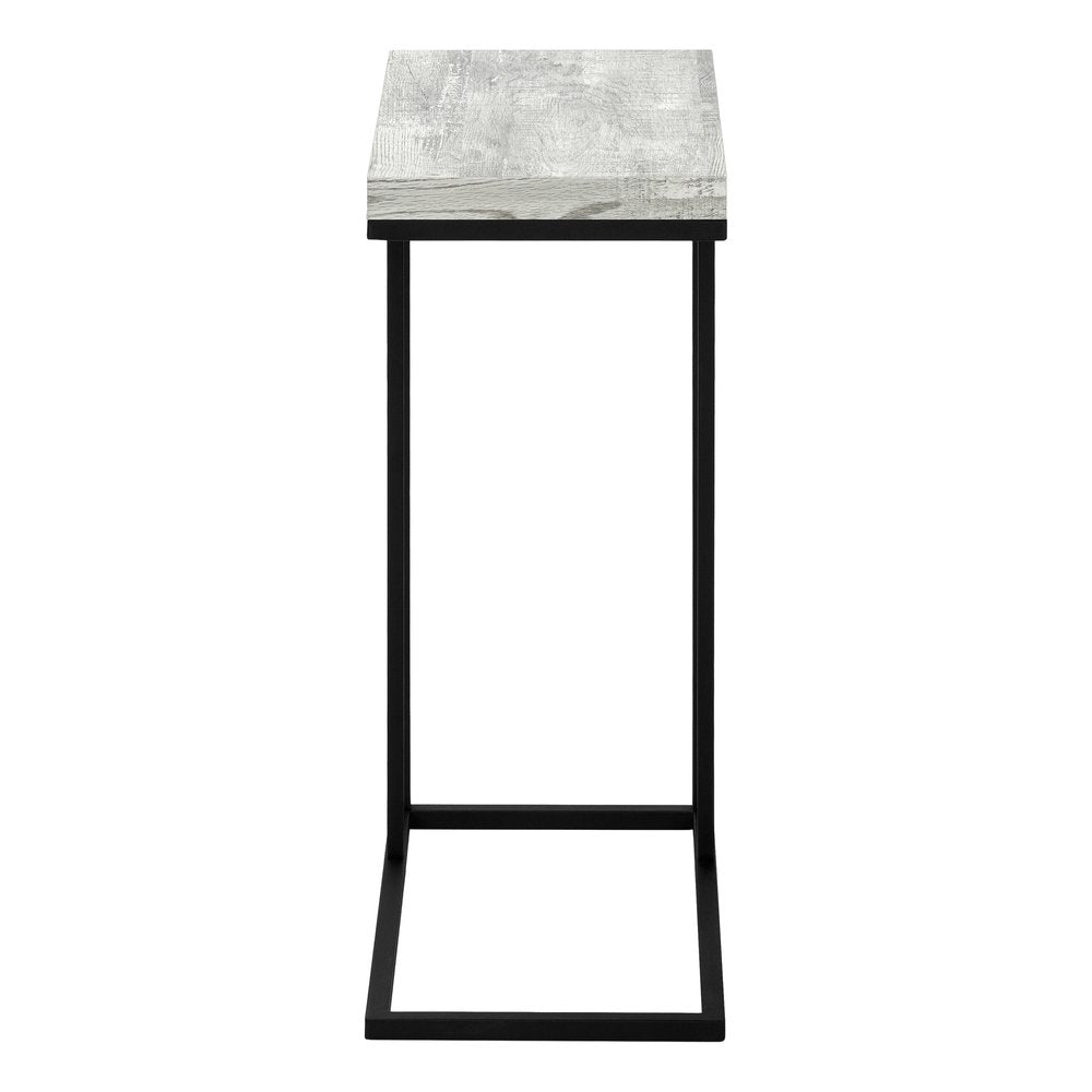 18.25" X 10.25" X 25.25" Cappuccino Particle Board Metal Accent Table