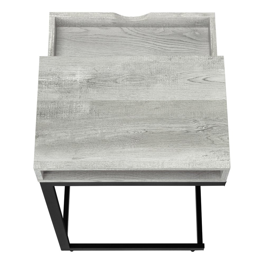 10.25" X 15.75" X 24.5" Cappuccino Finish And Gold Laminated Drawer Accent Table