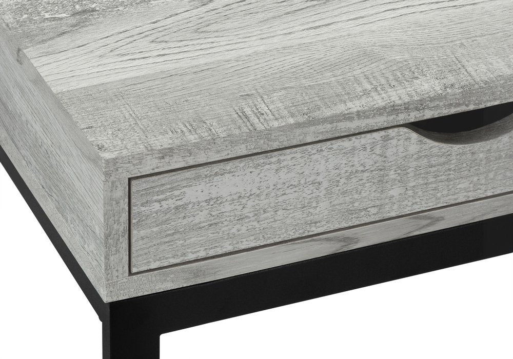 10.25" X 15.75" X 24.5" Cappuccino Finish And Gold Laminated Drawer Accent Table