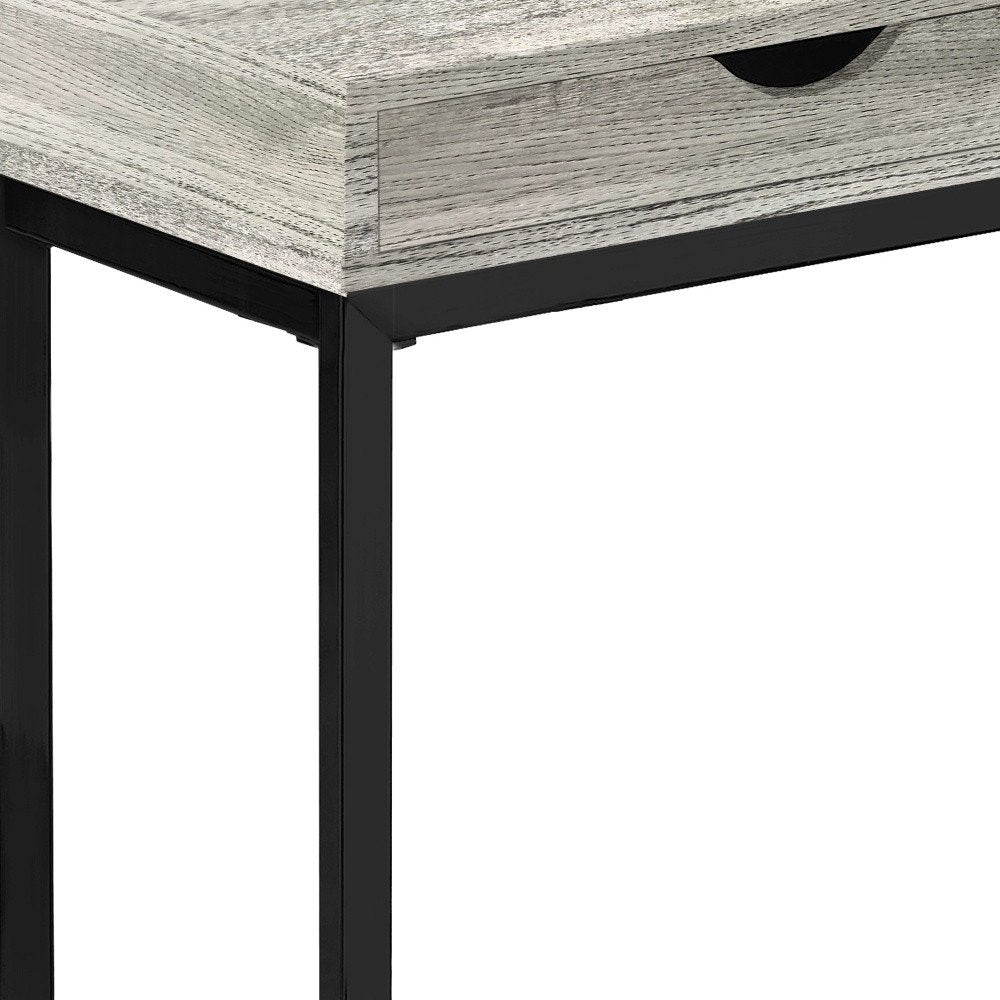 10.25" X 15.75" X 24.5" Cappuccino Finish And Gold Laminated Drawer Accent Table