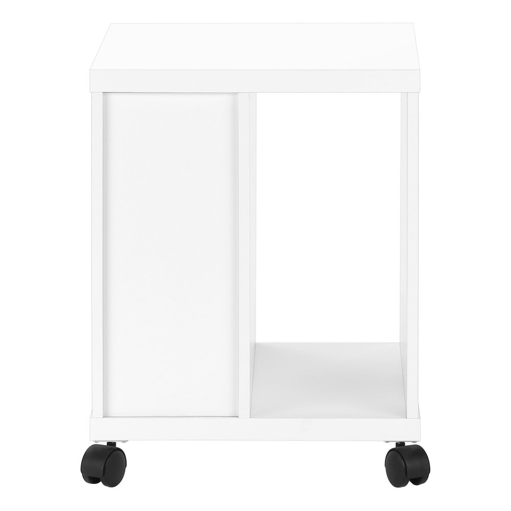 Gabinete de oficina de tablero de partículas blanco, con núcleo hueco y dos cajones, de 45 x 45 x 58 cm