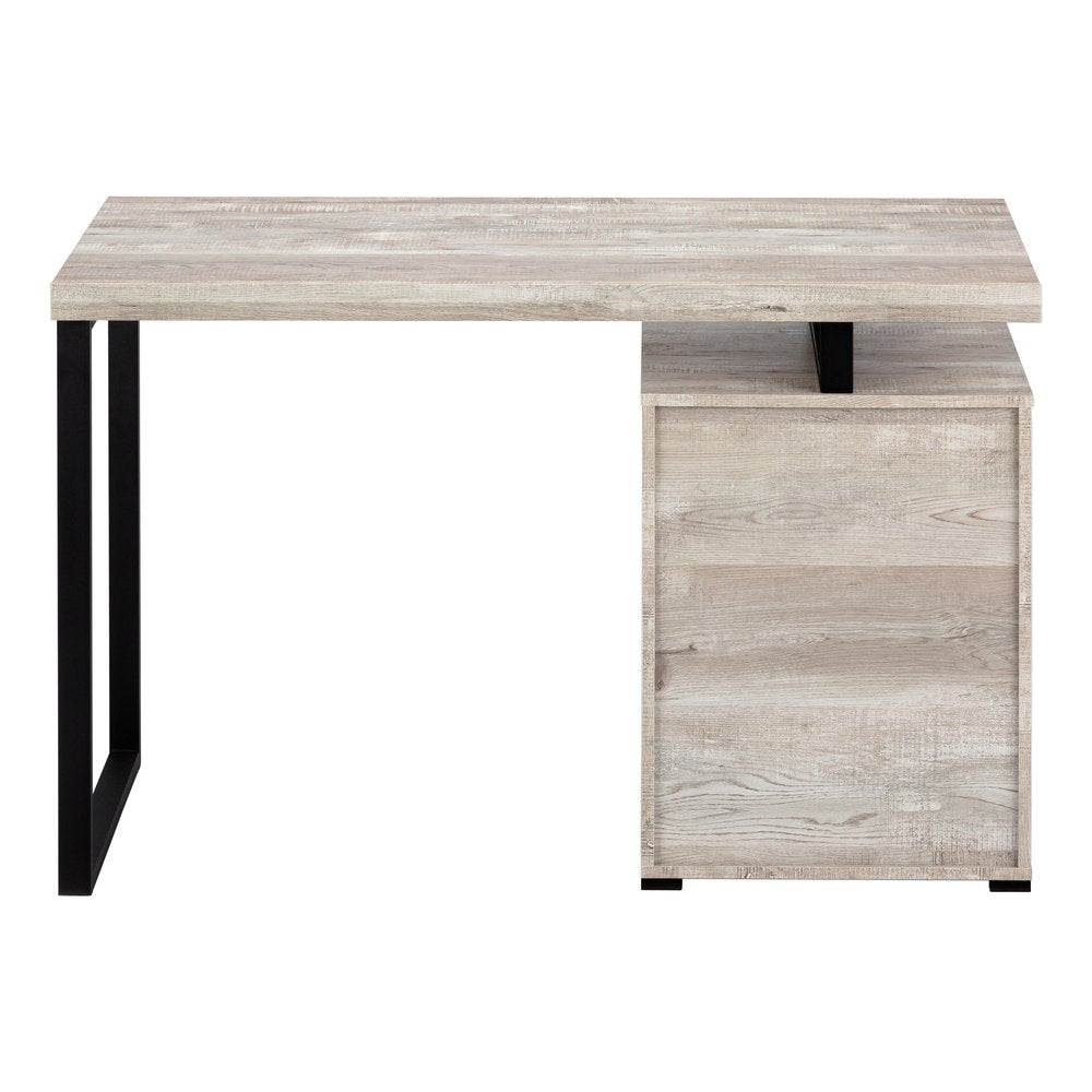 24" Brown and Black Computer Desk With Three Drawers