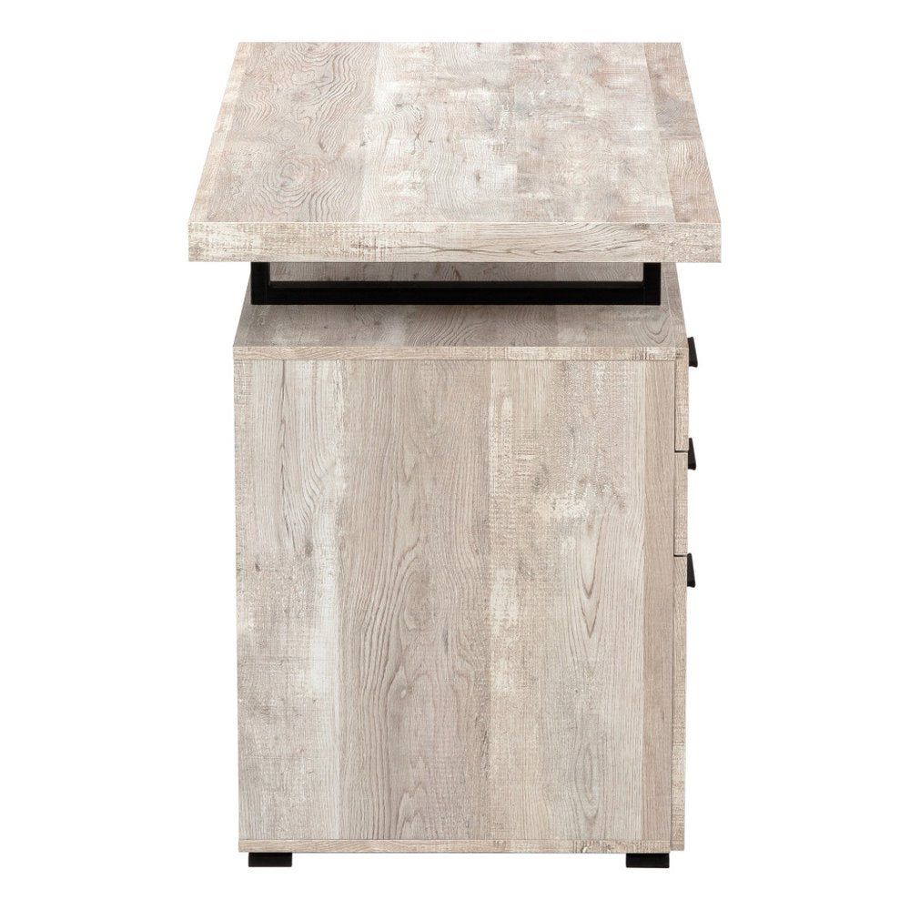 24" Brown and Black Computer Desk With Three Drawers