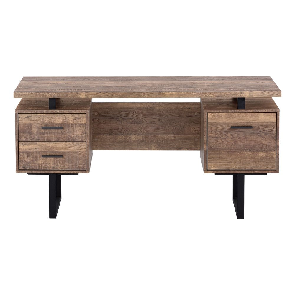 24" Brown and Black With Three Drawers