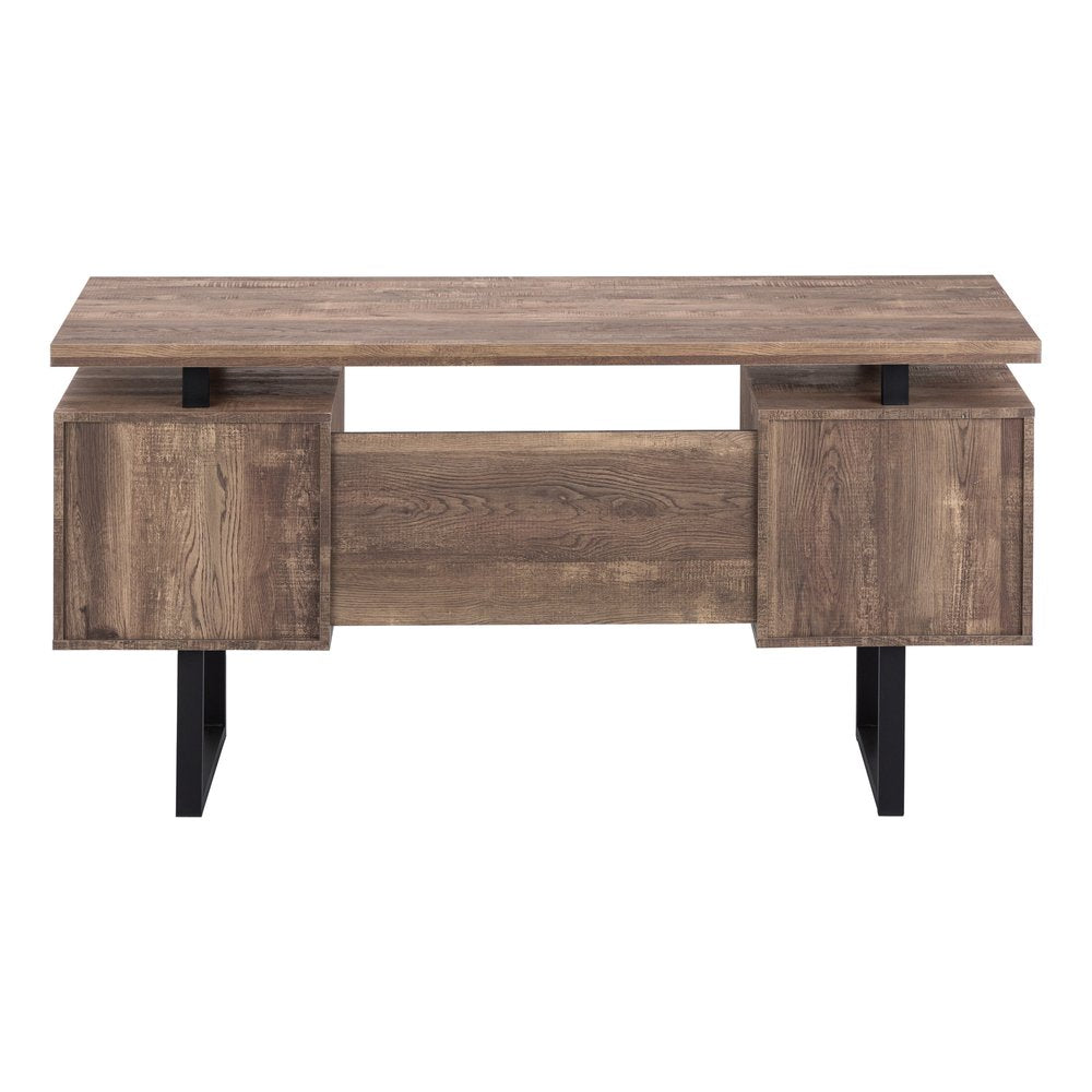 24" Brown and Black With Three Drawers