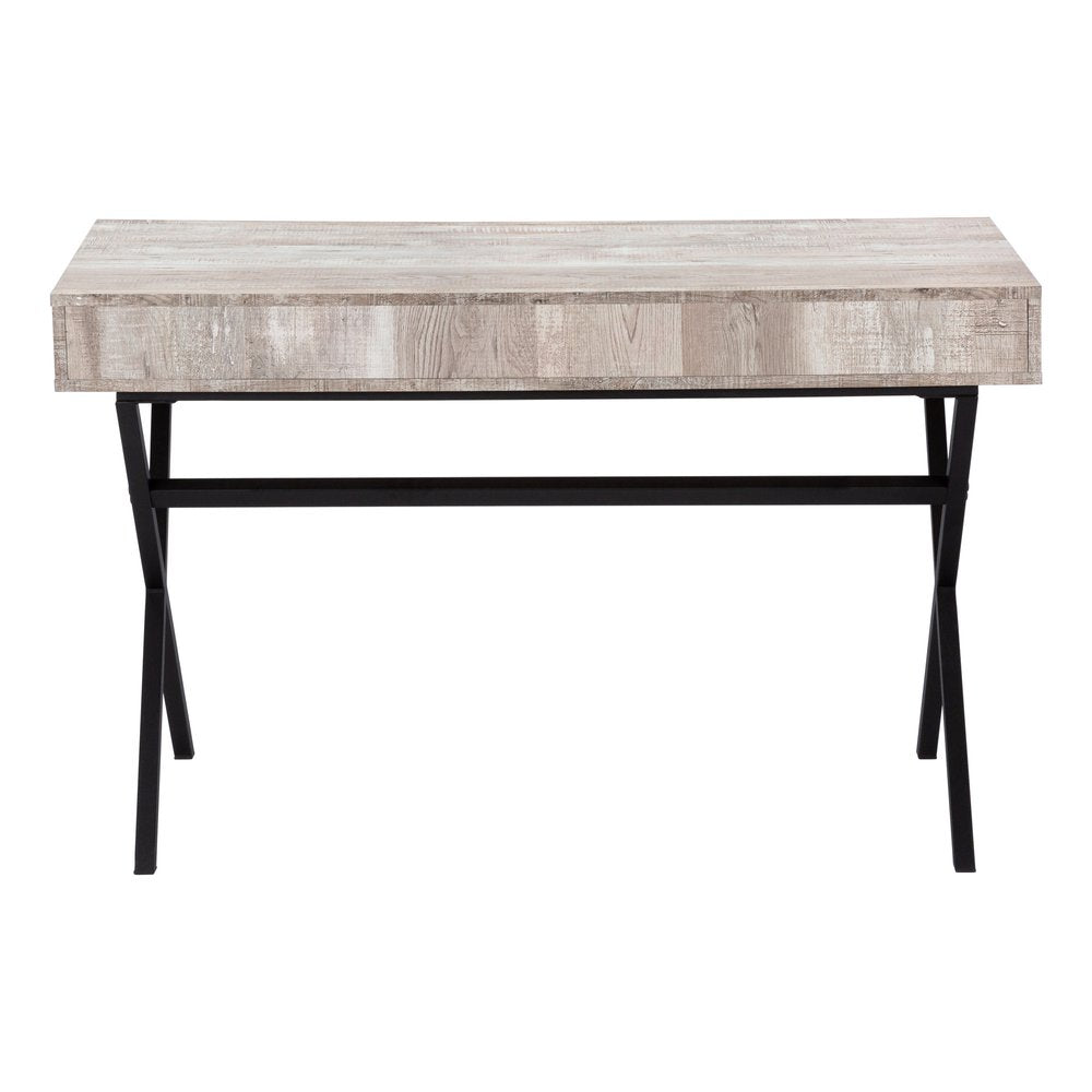 24" Gray and Black Computer Desk With Two Drawers