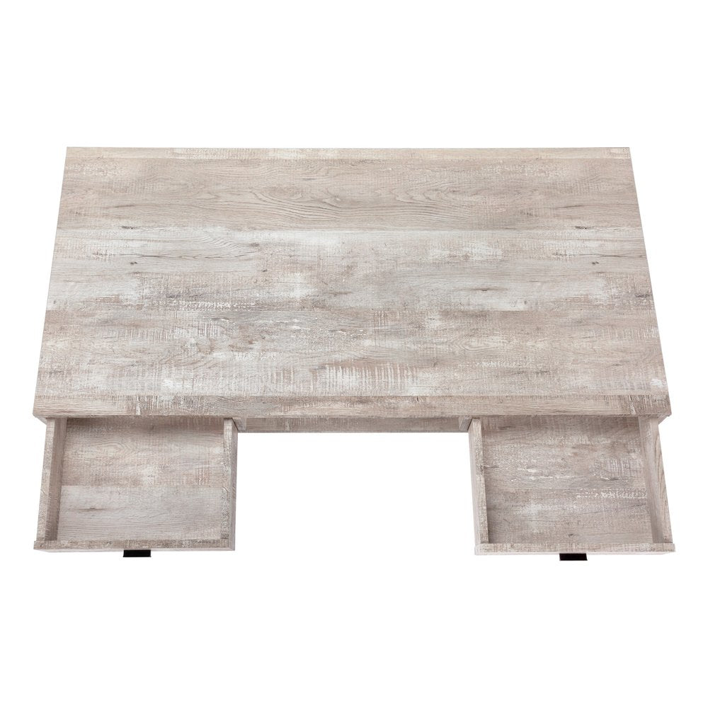 24" Gray and Black Computer Desk With Two Drawers