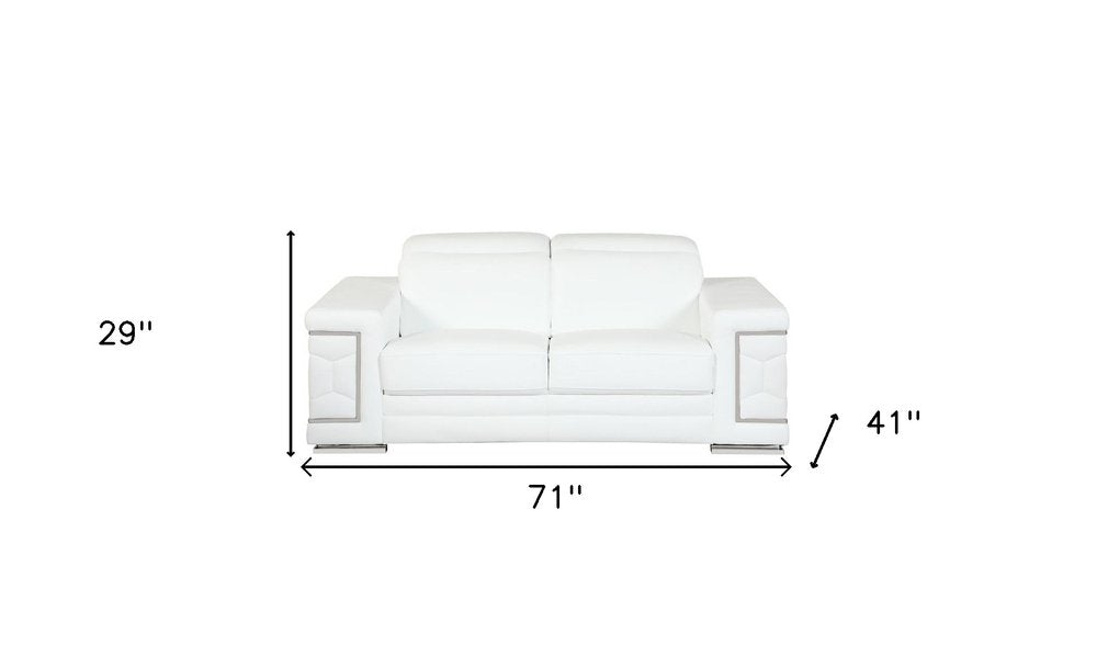 Conjunto de asientos para cinco personas en cuero italiano blanco de dos piezas para interiores