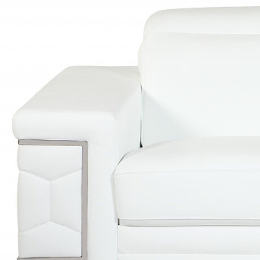 Conjunto de asientos para cinco personas en cuero italiano blanco de dos piezas para interiores
