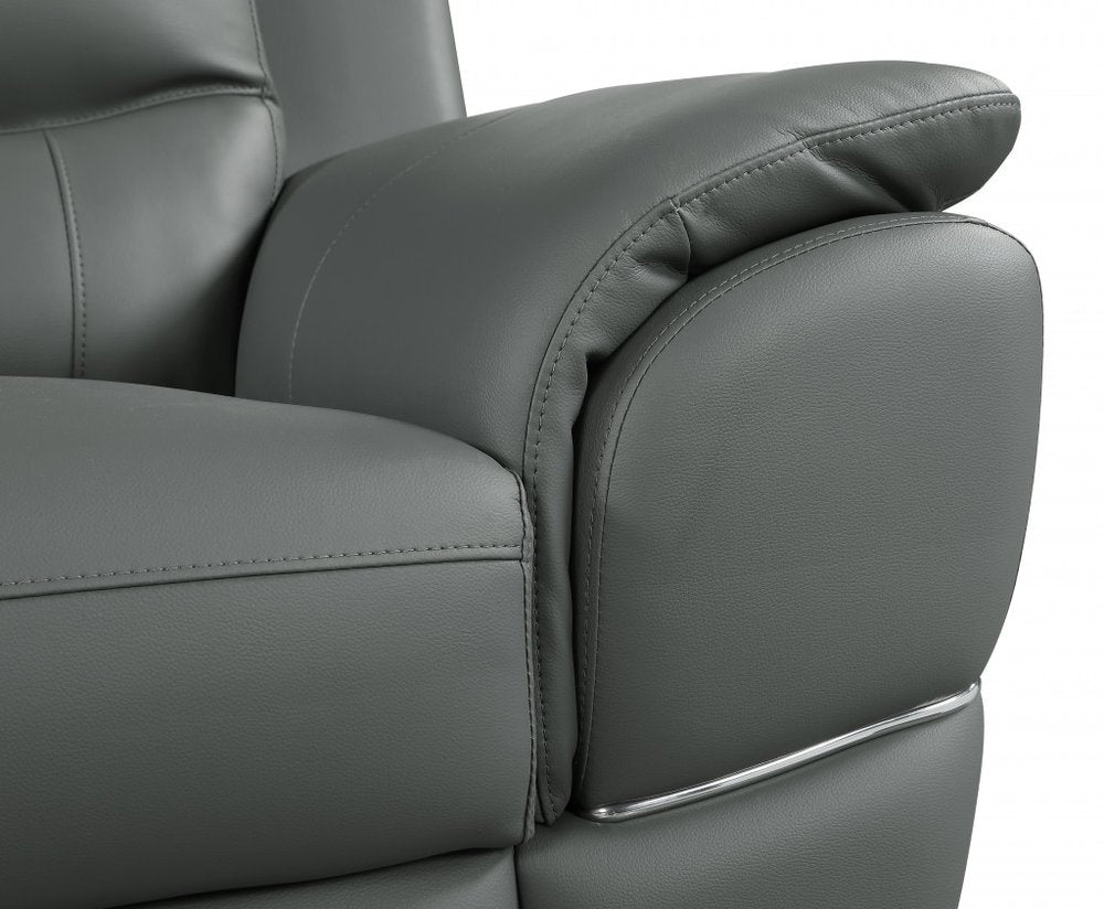 Conjunto de asientos para cinco personas de cuero genuino gris de dos piezas para interiores