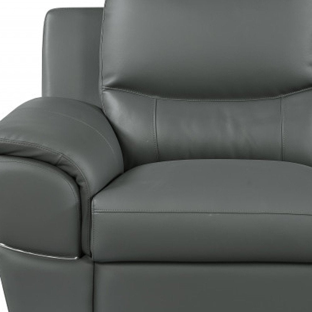 Conjunto de asientos para cinco personas de cuero genuino gris de dos piezas para interiores