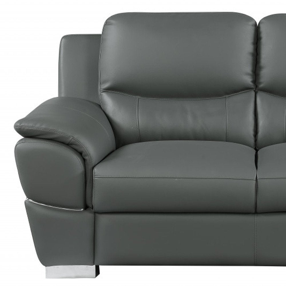 Conjunto de asientos para cinco personas de cuero genuino gris de dos piezas para interiores