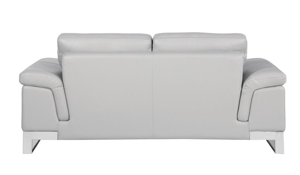 Conjunto de asientos para cinco personas de cuero italiano gris claro para interiores de dos piezas