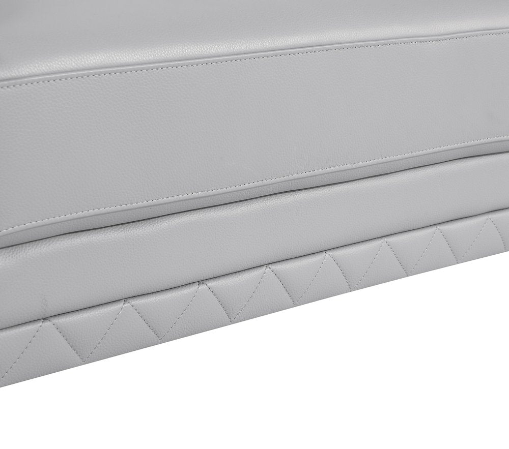 Conjunto de asientos para cinco personas de cuero italiano gris claro para interiores de dos piezas