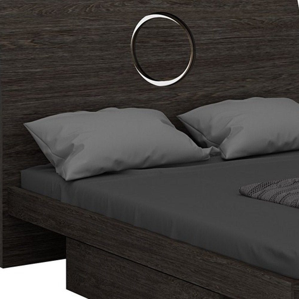 Estructura de cama King gris