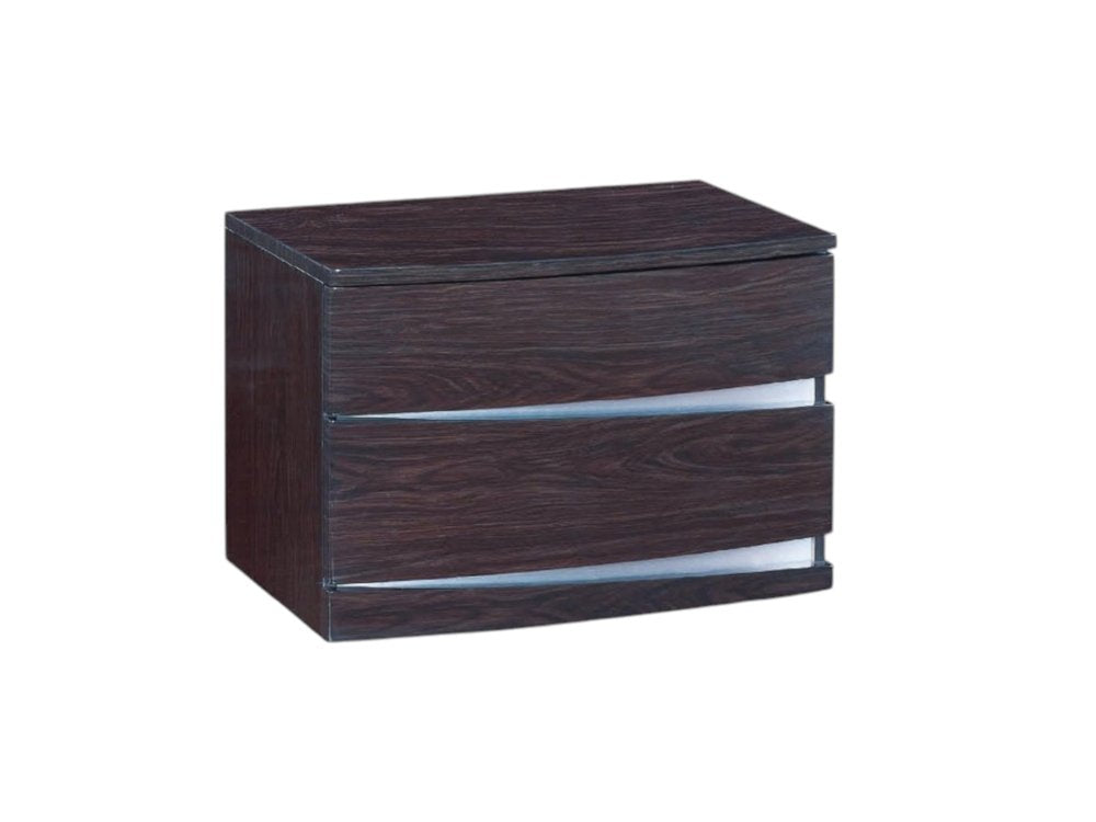 Juego de dormitorio de cuatro piezas de madera maciza marrón con espejo