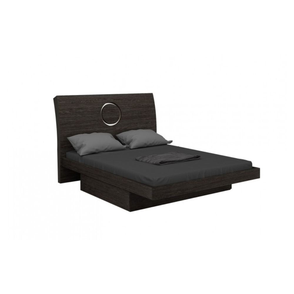 Juego de dormitorio de cuatro piezas de madera maciza gris con espejo