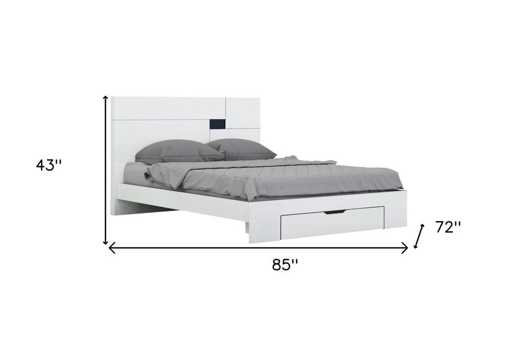 Juego de dormitorio de cuatro piezas de madera maciza blanca con espejo