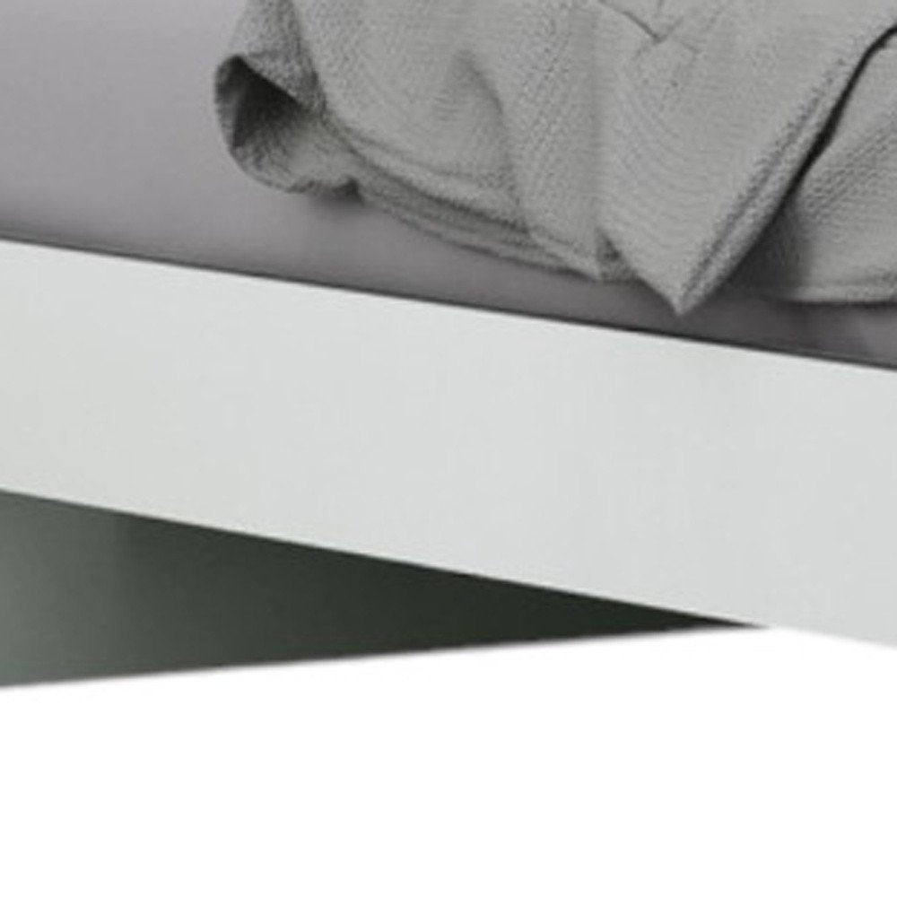 Juego de dormitorio de cuatro piezas de madera maciza blanca con espejo