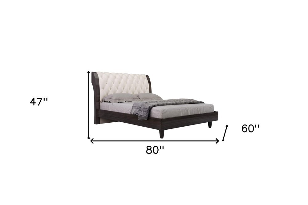 Juego de dormitorio de cuatro piezas de madera maciza beige con espejo