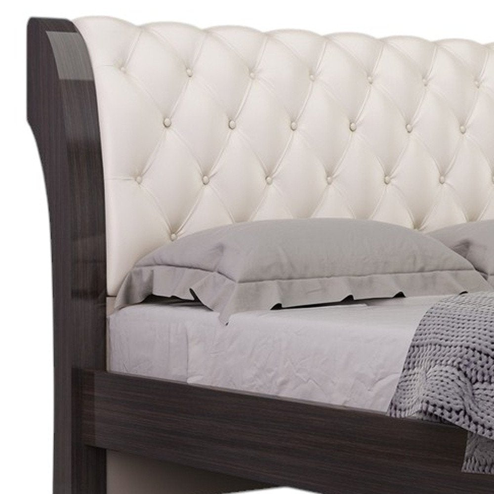 Juego de dormitorio de cuatro piezas de madera maciza beige con espejo