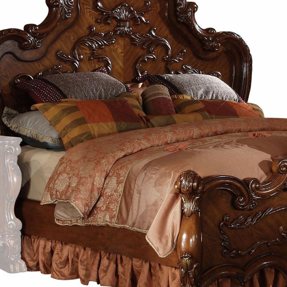 Estructura de cama de madera maciza marrón