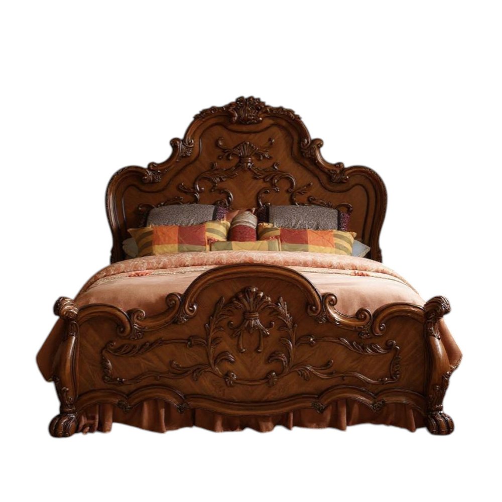 Estructura de cama de madera maciza marrón