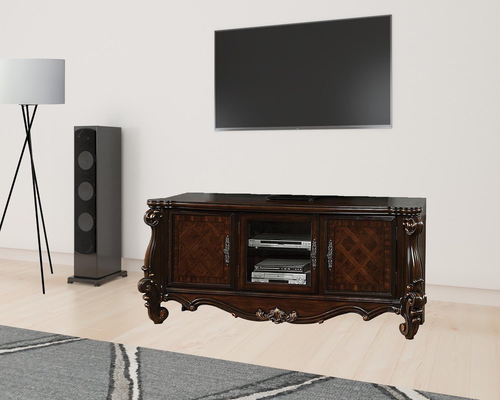 74" Dark Brown Solid Wood