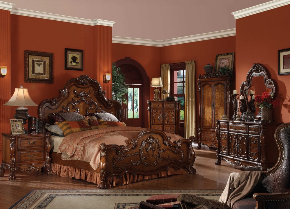Estructura de cama de madera maciza marrón