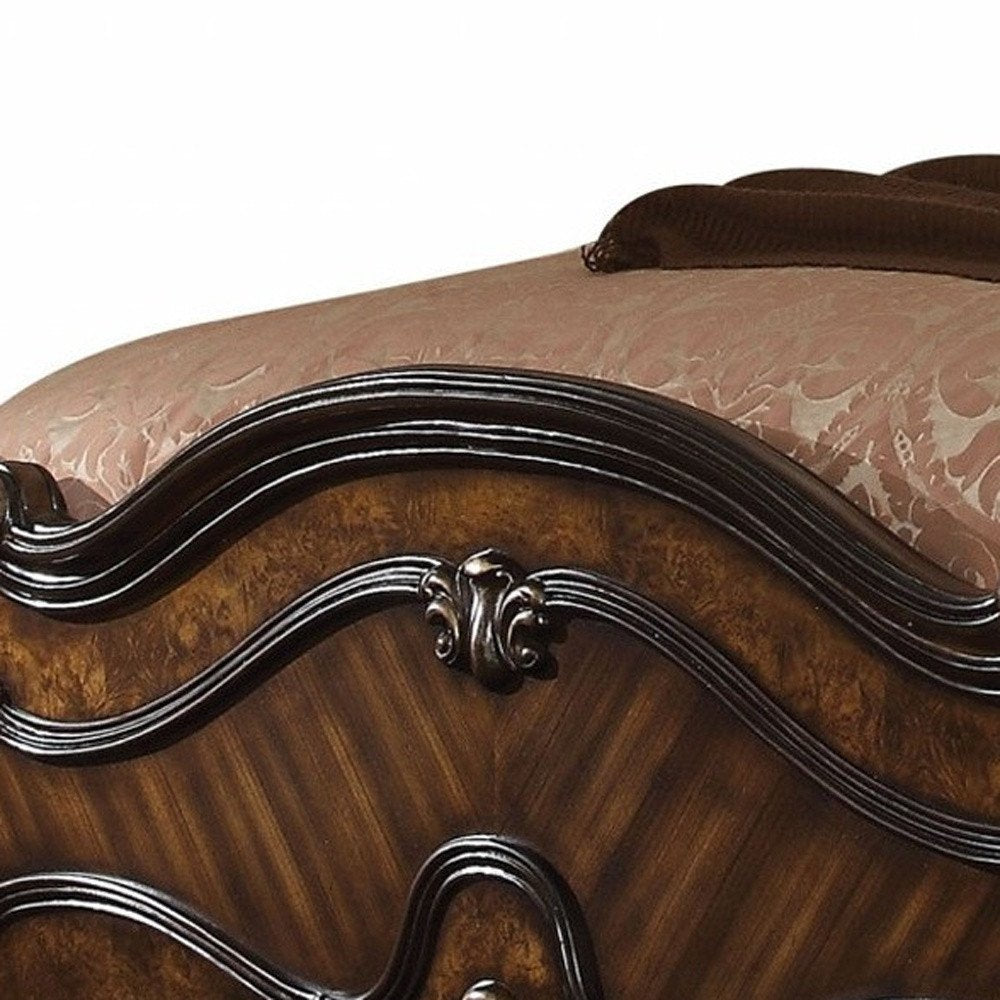 Estructura de cama de madera maciza marrón oscuro