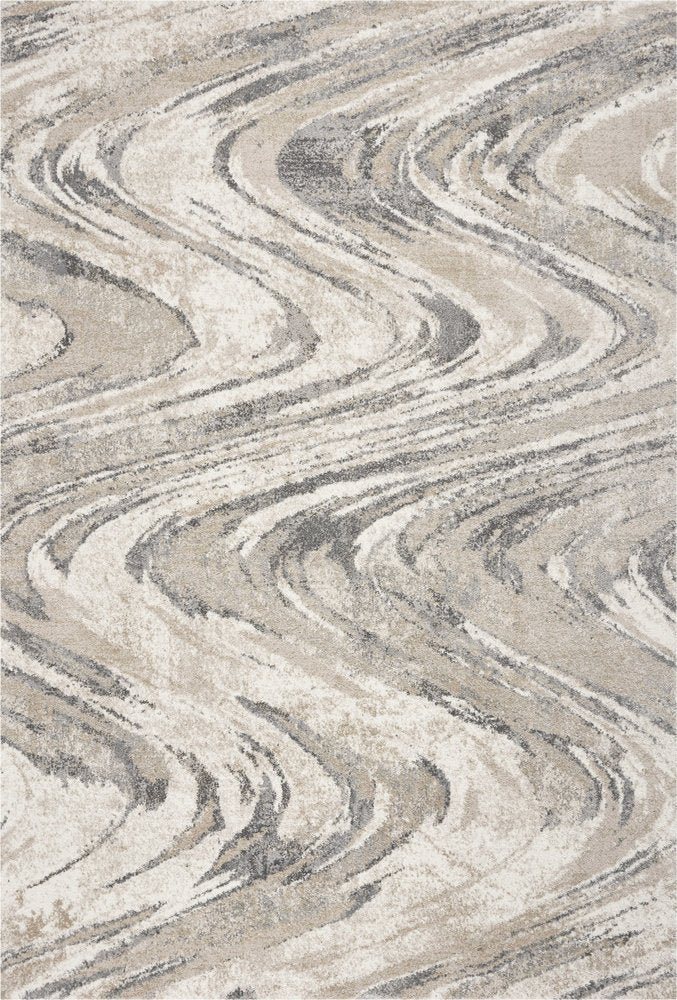 9' X 13' Gray And Tan Abstract Area Rug