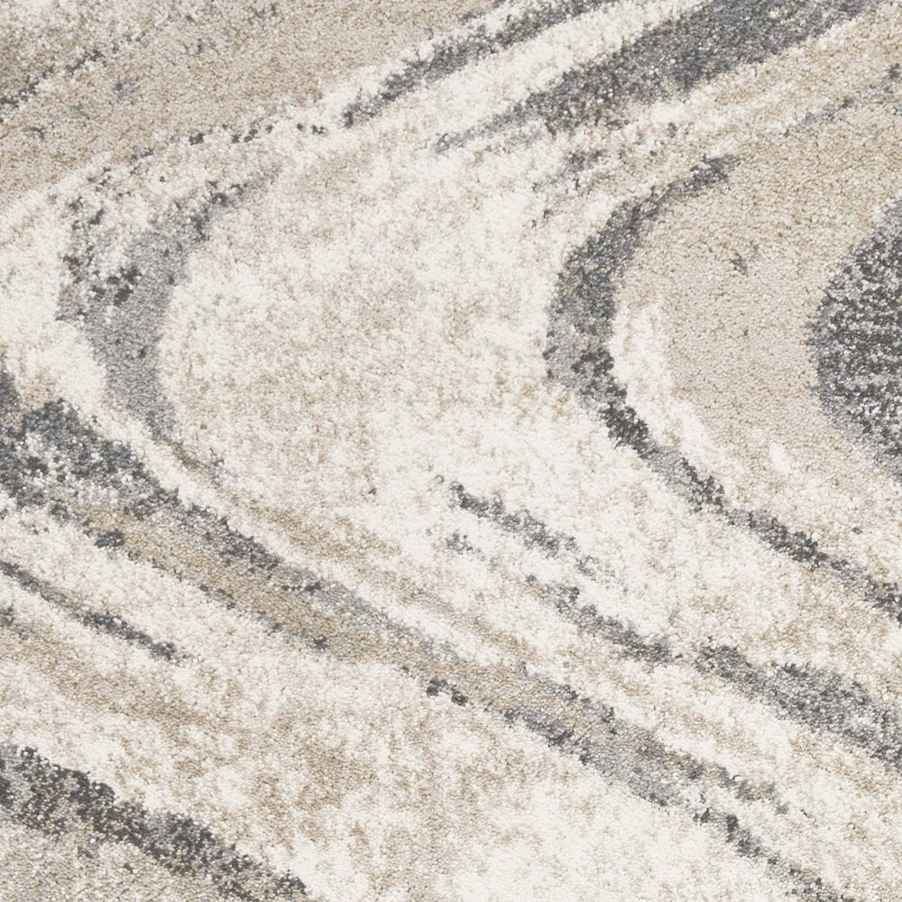 9' X 13' Gray And Tan Abstract Area Rug