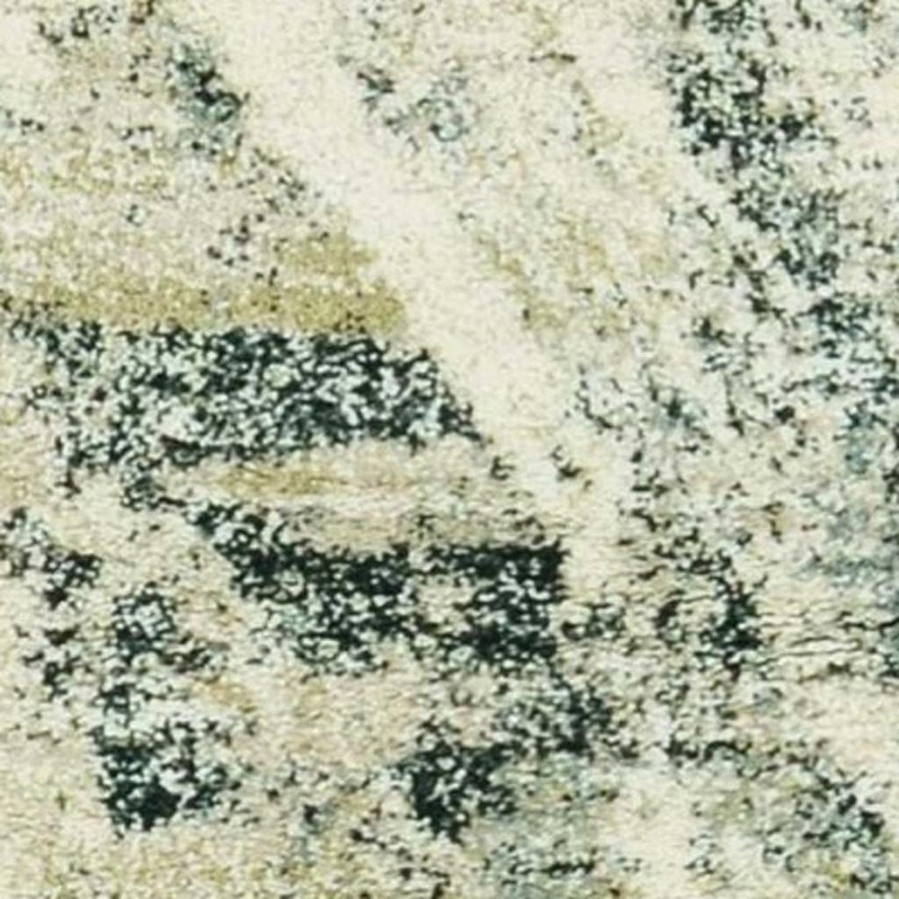 9' X 13' Ivory And Gray Abstract Area Rug
