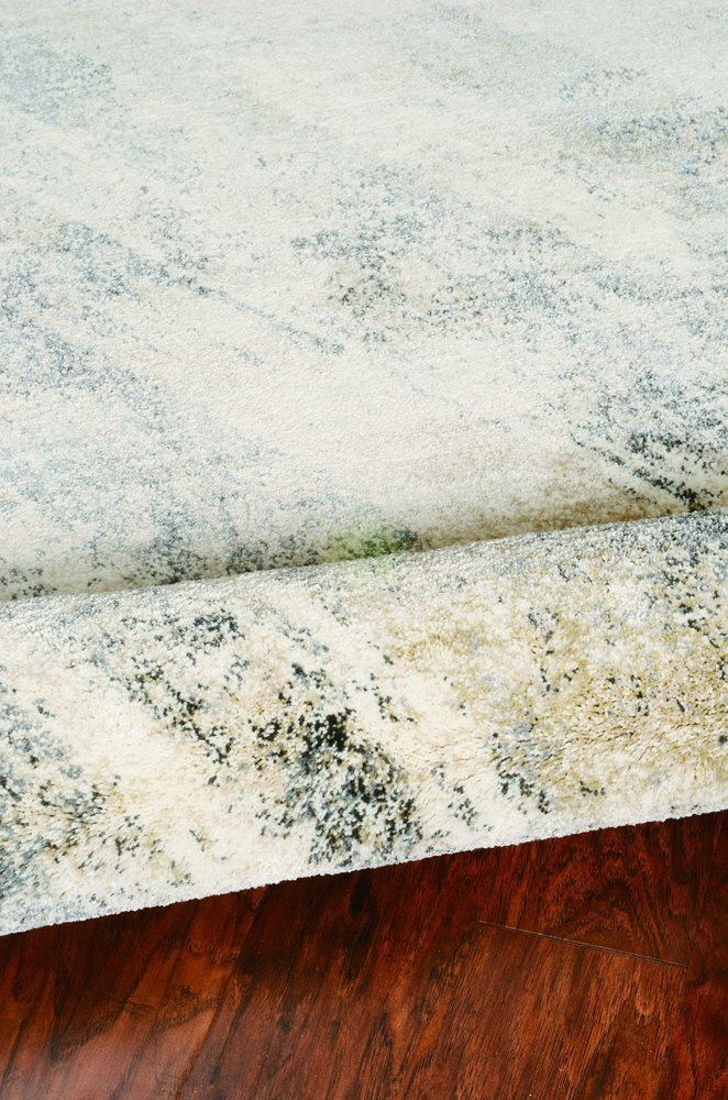 9' X 13' Ivory And Gray Abstract Area Rug