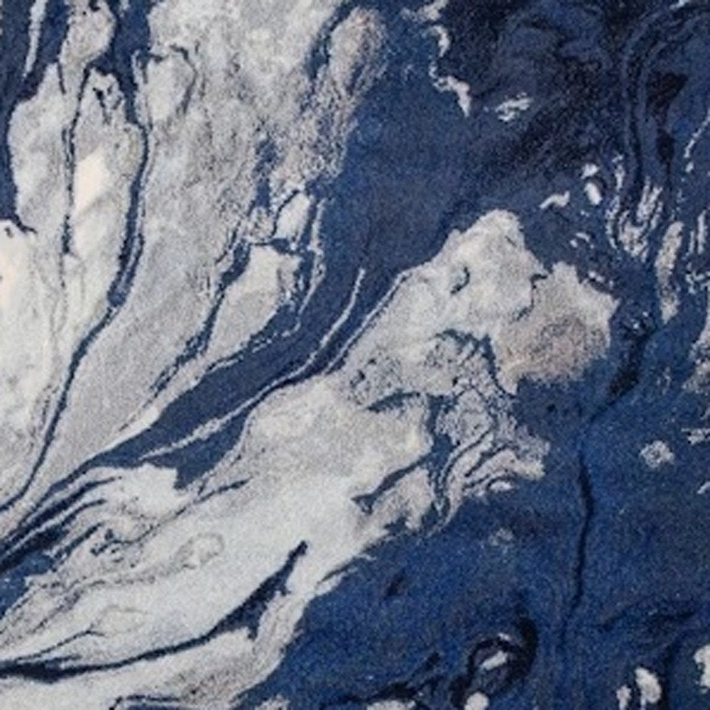 9' X 13' Blue Gray And Ivory Abstract Area Rug