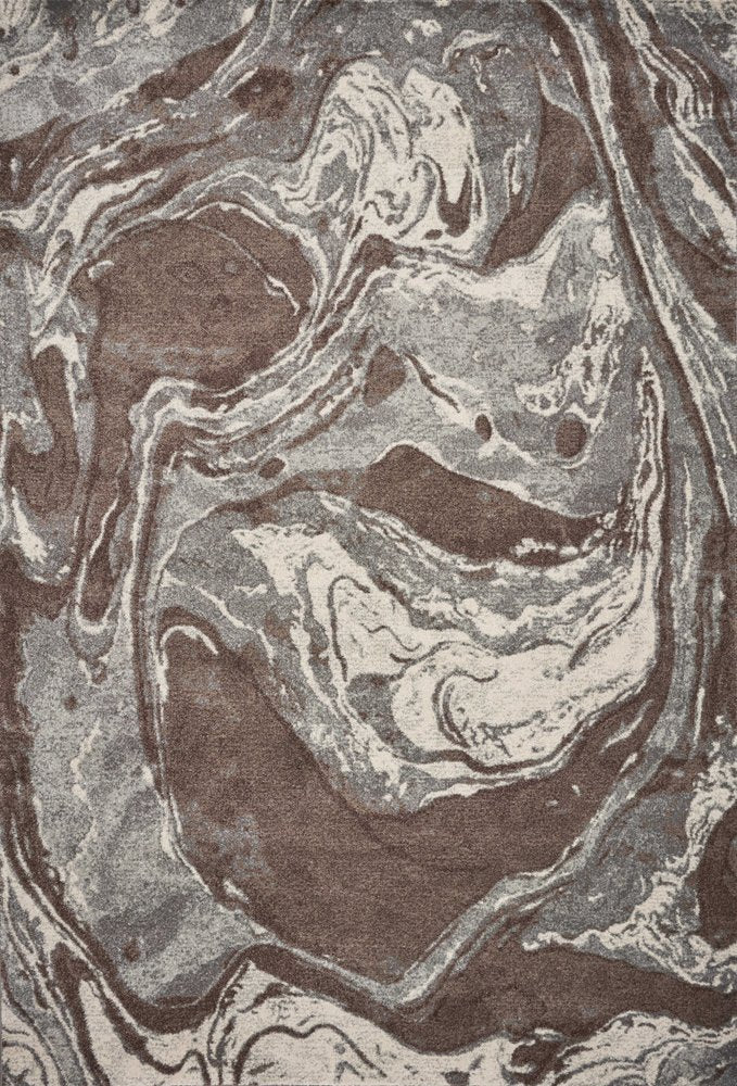 9' X 13' Brown And Ivory Abstract Area Rug