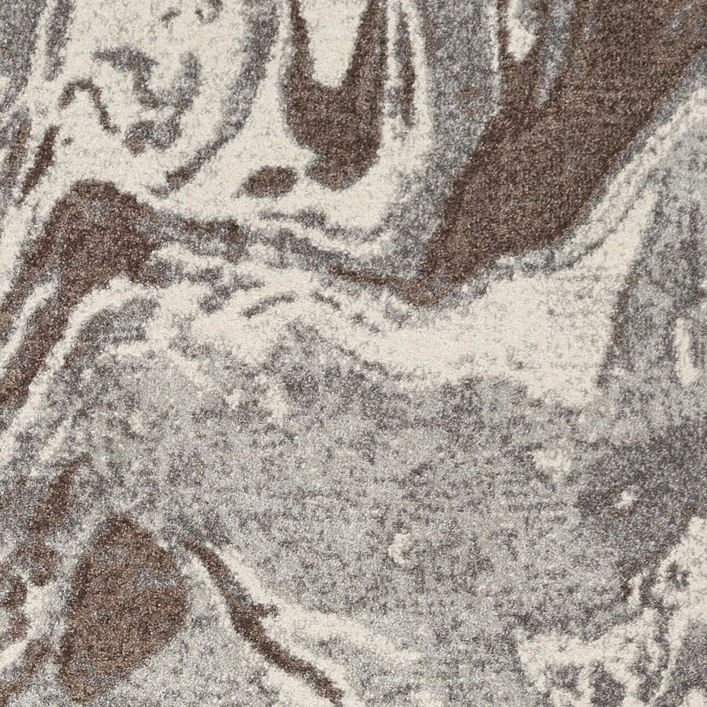 9' X 13' Brown And Ivory Abstract Area Rug