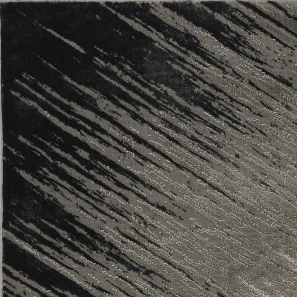 9' X 13' Silver And Gray Abstract Area Rug