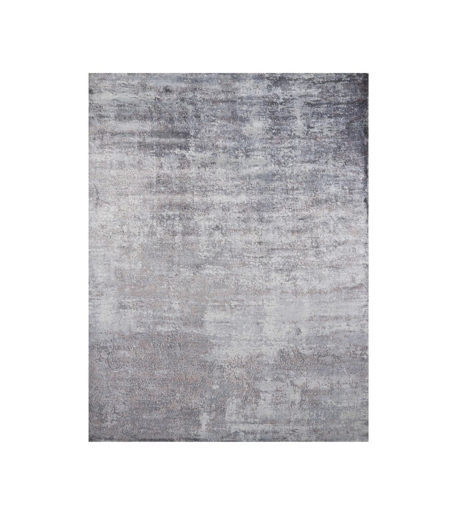 9' X 12' Slate Gray And Dark Gray Abstract Hand Loomed Area Rug