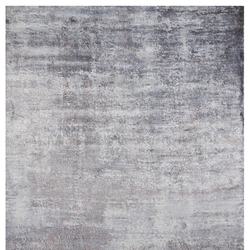 9' X 12' Slate Gray And Dark Gray Abstract Hand Loomed Area Rug