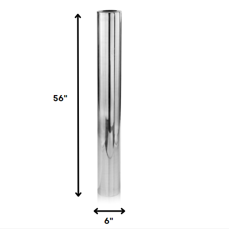 40" Silver Aluminum Cylindrical Floor Vase