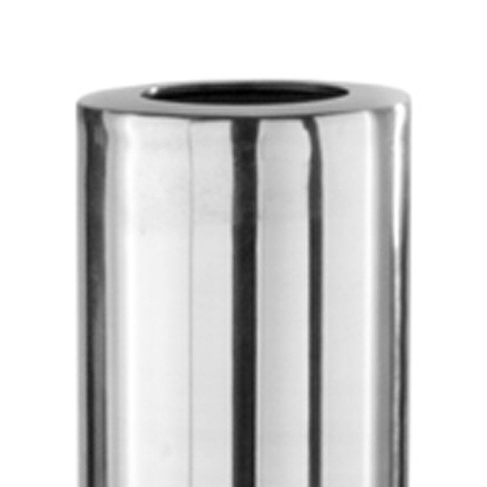 40" Silver Aluminum Cylindrical Floor Vase