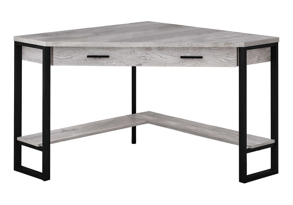 Escritorio de computadora esquinero gris y negro de 42"