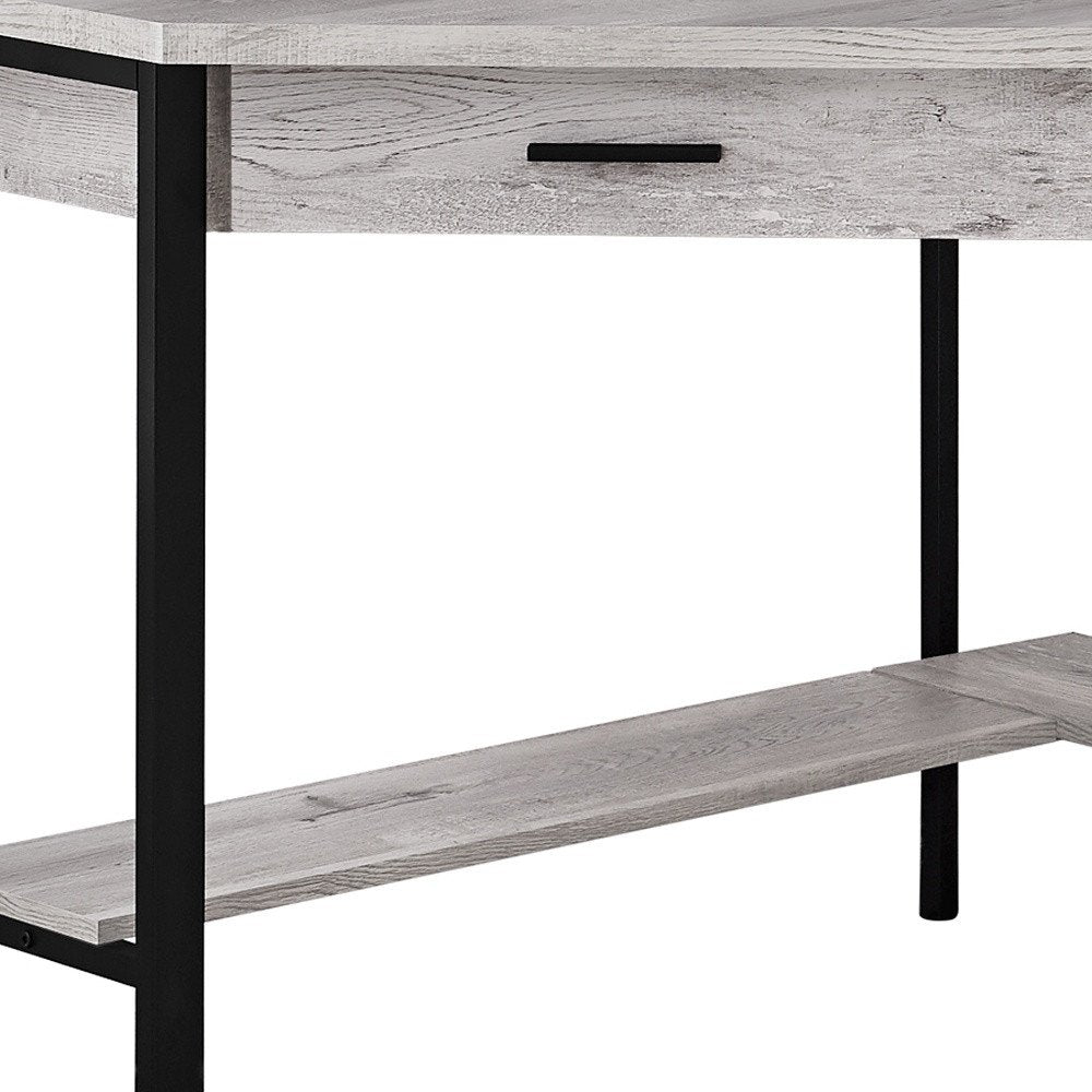 Escritorio de computadora esquinero gris y negro de 42"