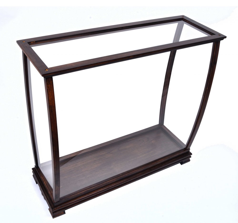 Expositor estándar de 13" de vidrio transparente y marrón oscuro