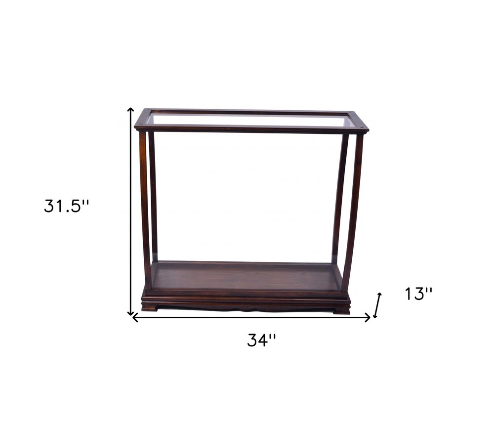 Expositor estándar de 13" de vidrio transparente y marrón oscuro